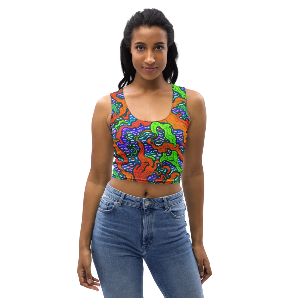 Cyber Tides on Crop Top — Front