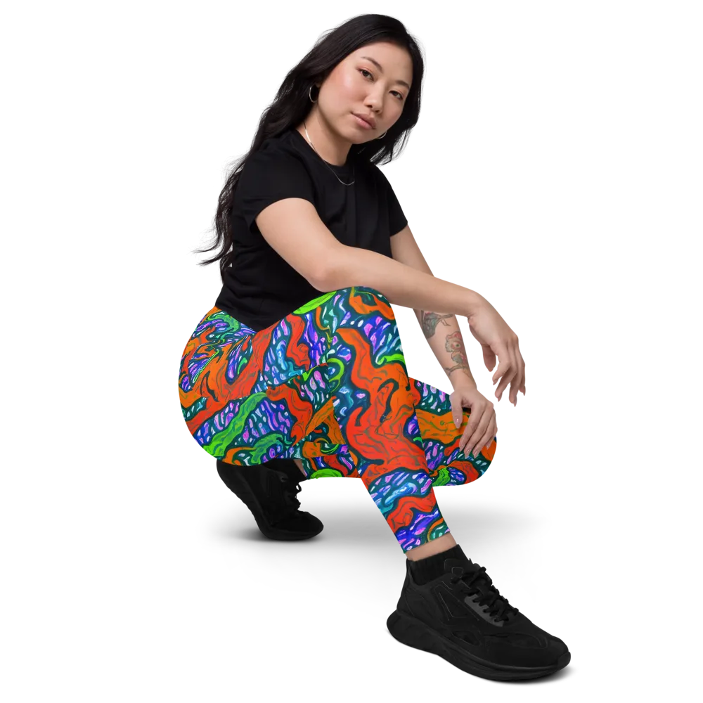 Cyber Tides on Leggings with Pockets — Right Front