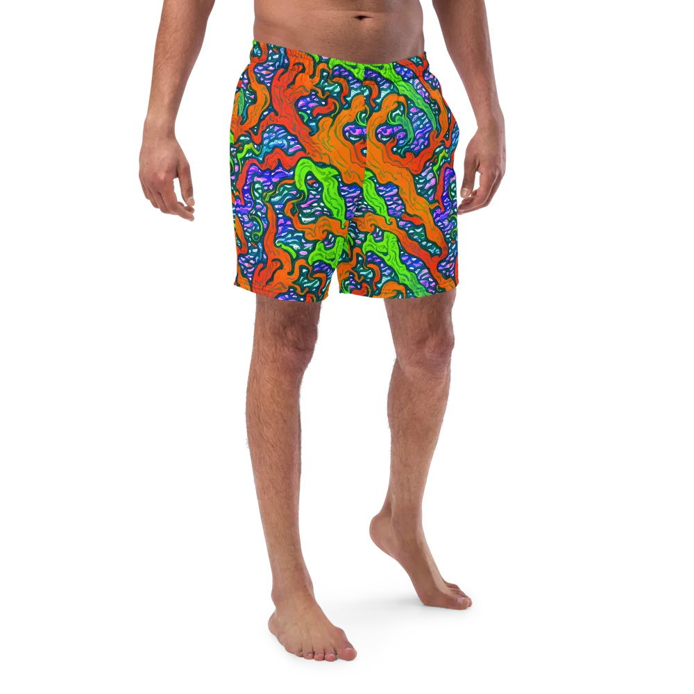 Cyber Tides on Swim Trunks — Front