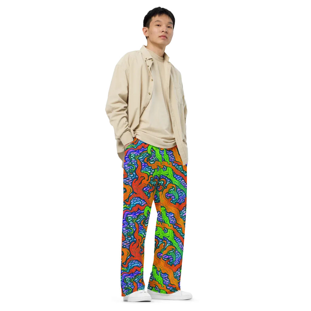 Cyber Tides on Wide-Leg Pants — Right Front