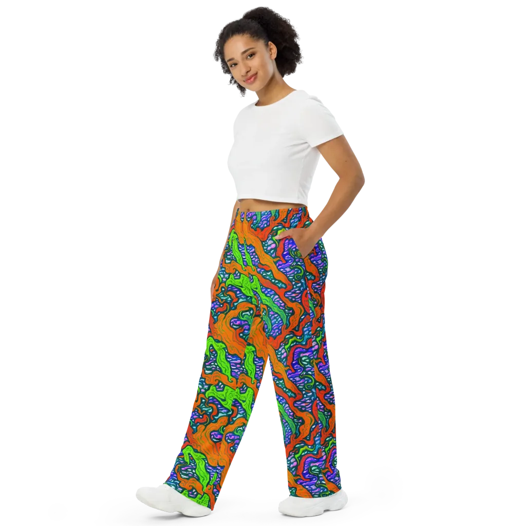 Cyber Tides on Wide-Leg Pants — Left Front