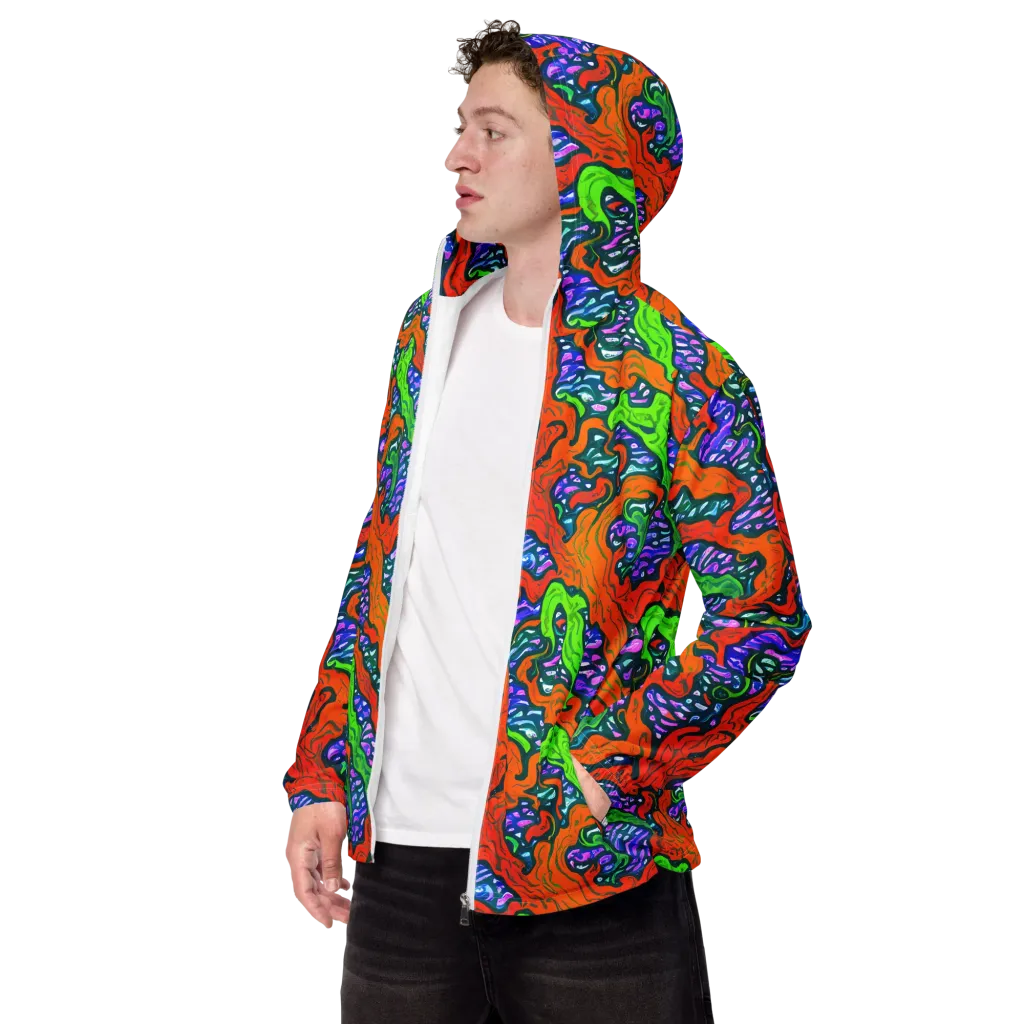Cyber Tides on Men's Windbreaker — Left Front