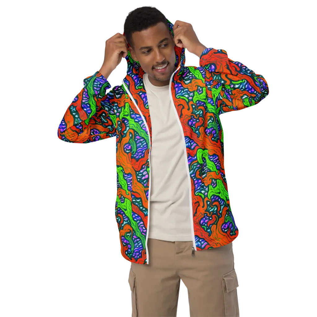 Cyber Tides on Men's Windbreaker — Front