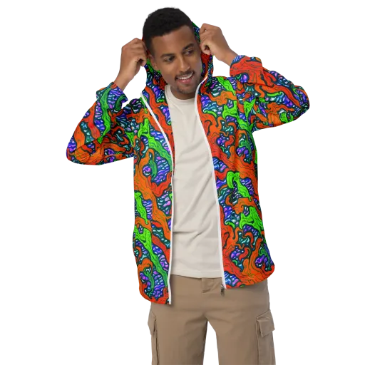 Cyber Tides on a Men's Windbreaker