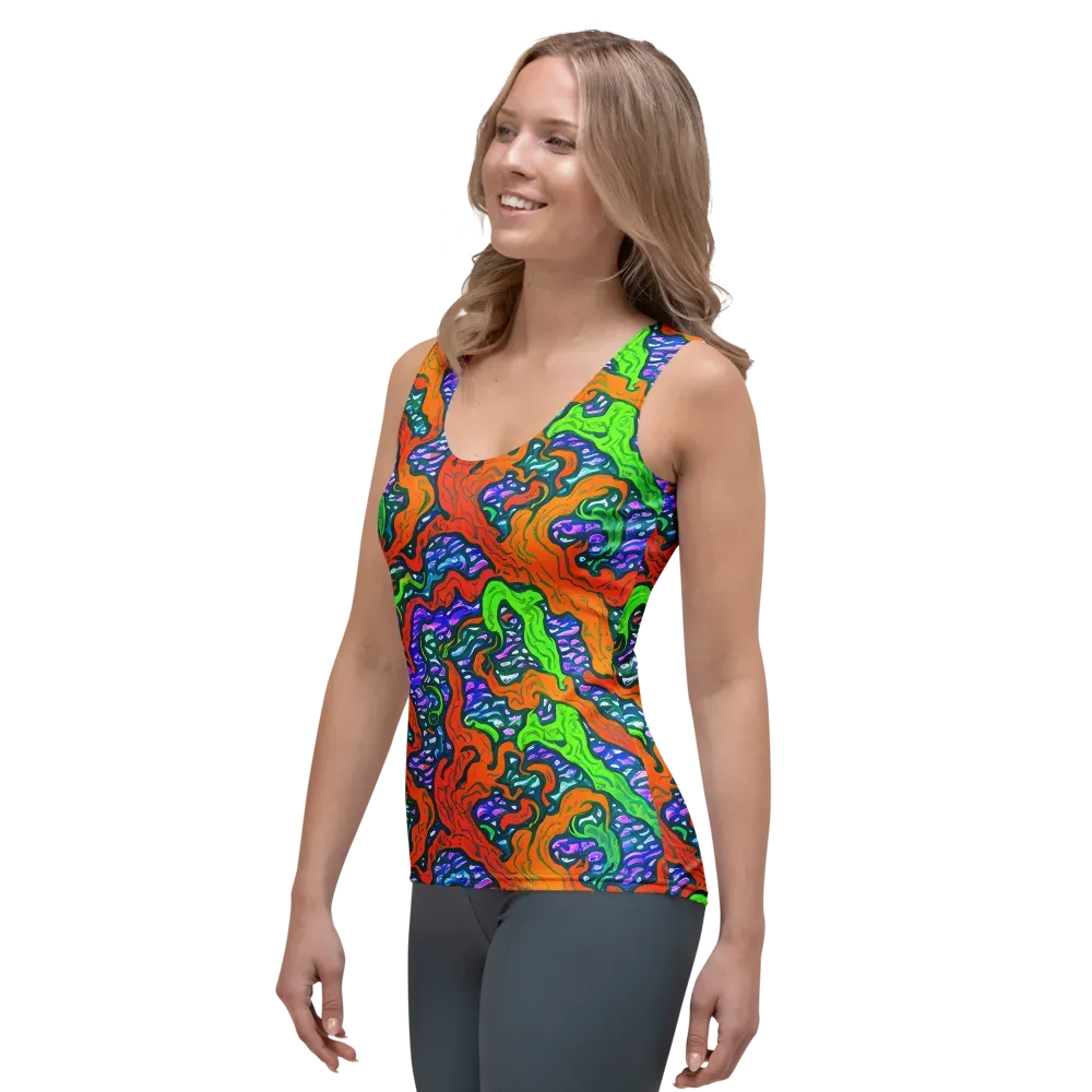 Cyber Tides on Women's Tank Top — Left Front