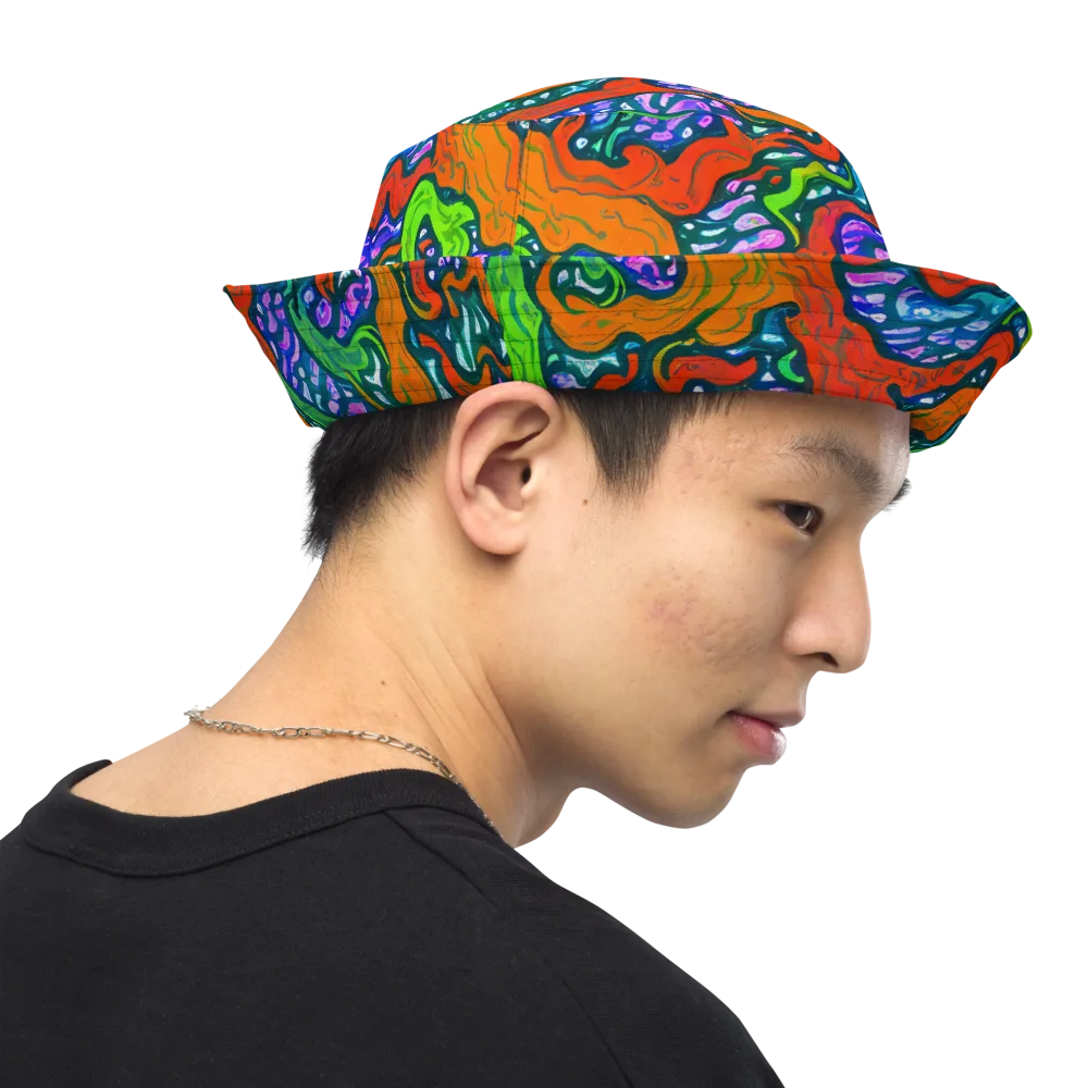 Cyber Tides on Reversible Bucket Hat — Right Outside