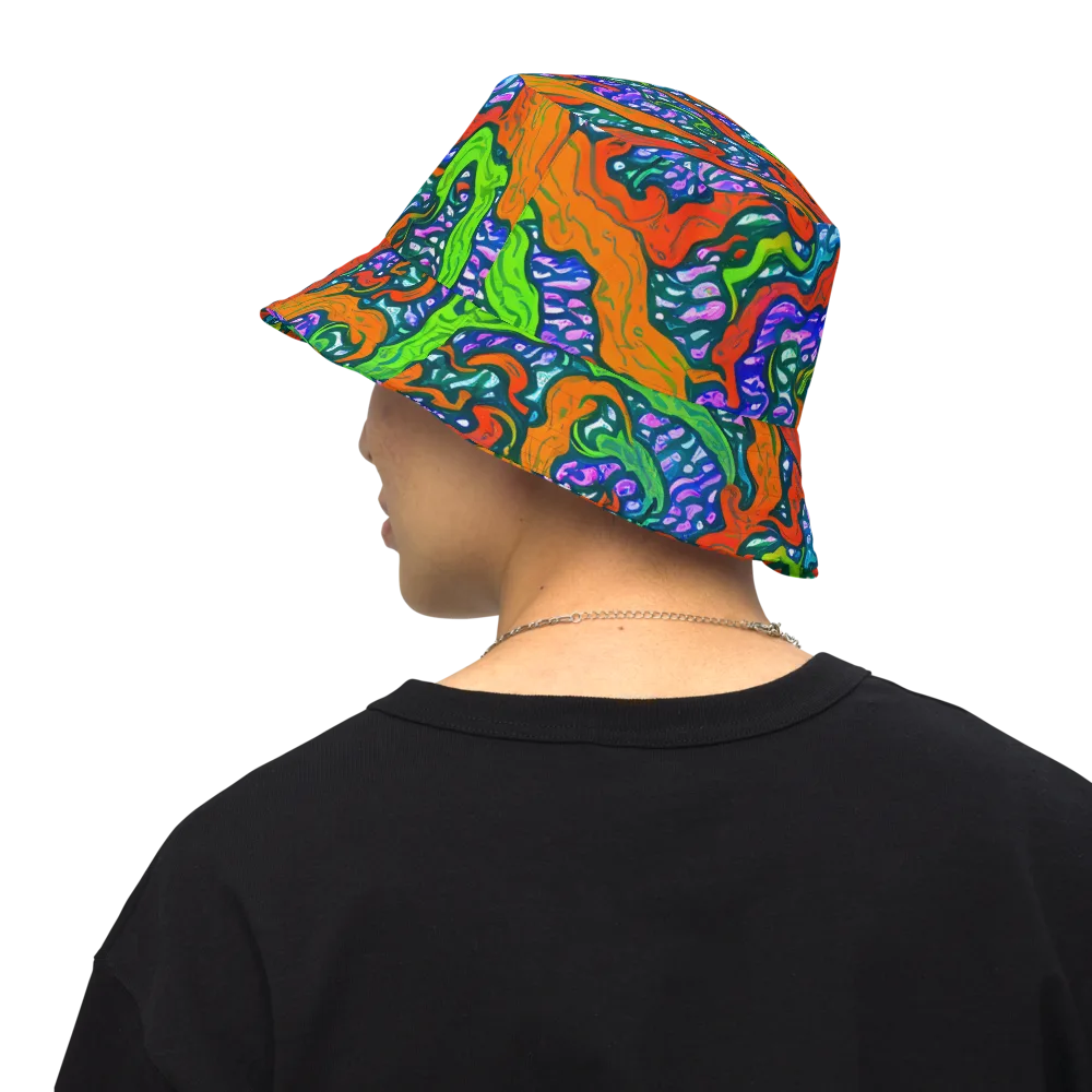 Cyber Tides on Reversible Bucket Hat — Back Inside