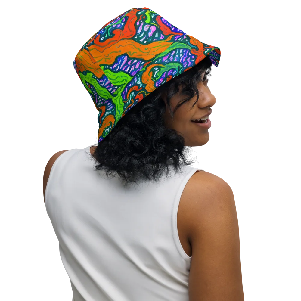 Cyber Tides on Reversible Bucket Hat — Right Outside