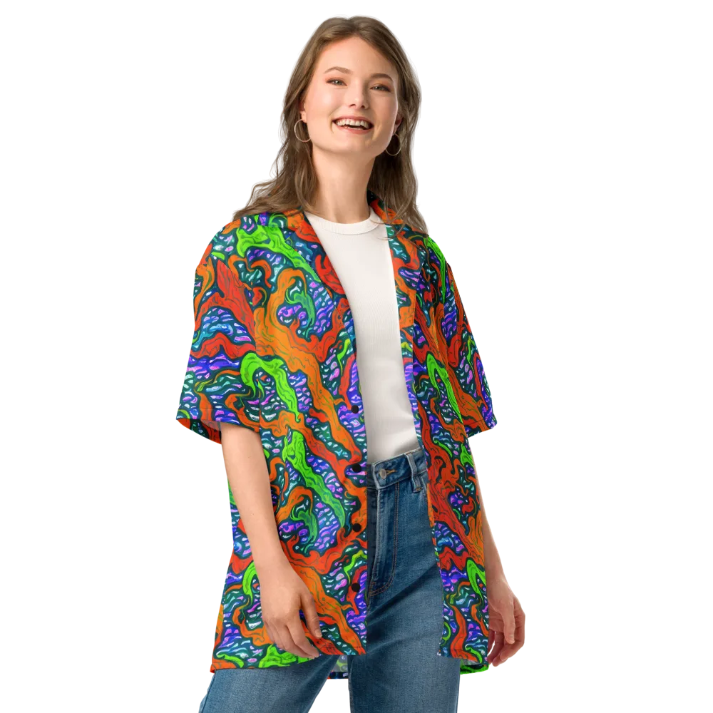 Cyber Tides on Button Shirt — Front