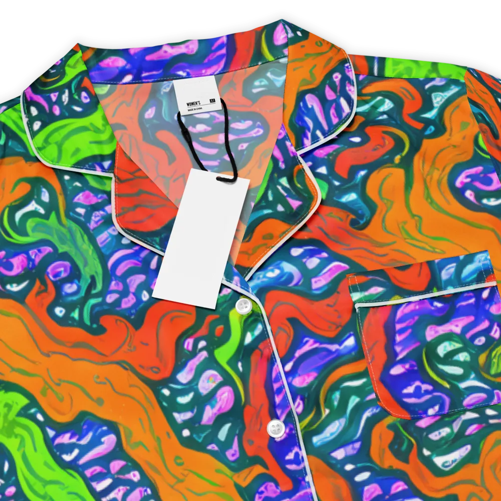 Cyber Tides on Women's Short Sleeve Pajama Top — Product details
