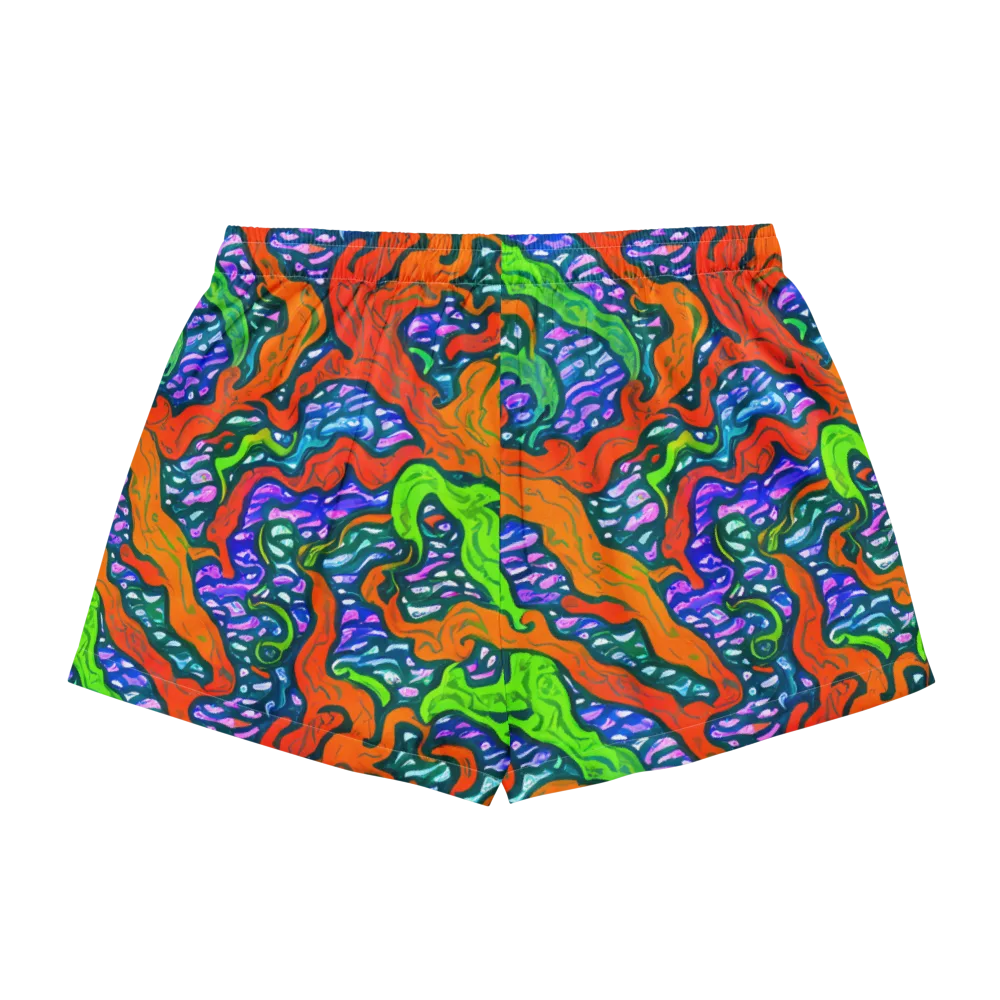 Cyber Tides on Women's Pajama Shorts — Back