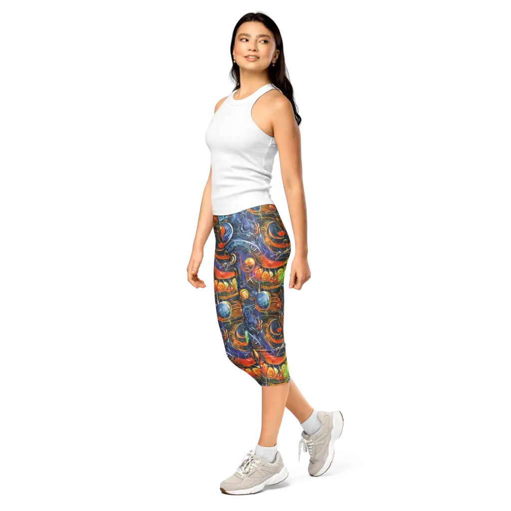 Bluefire Abyss on Capri Leggings — Left Front