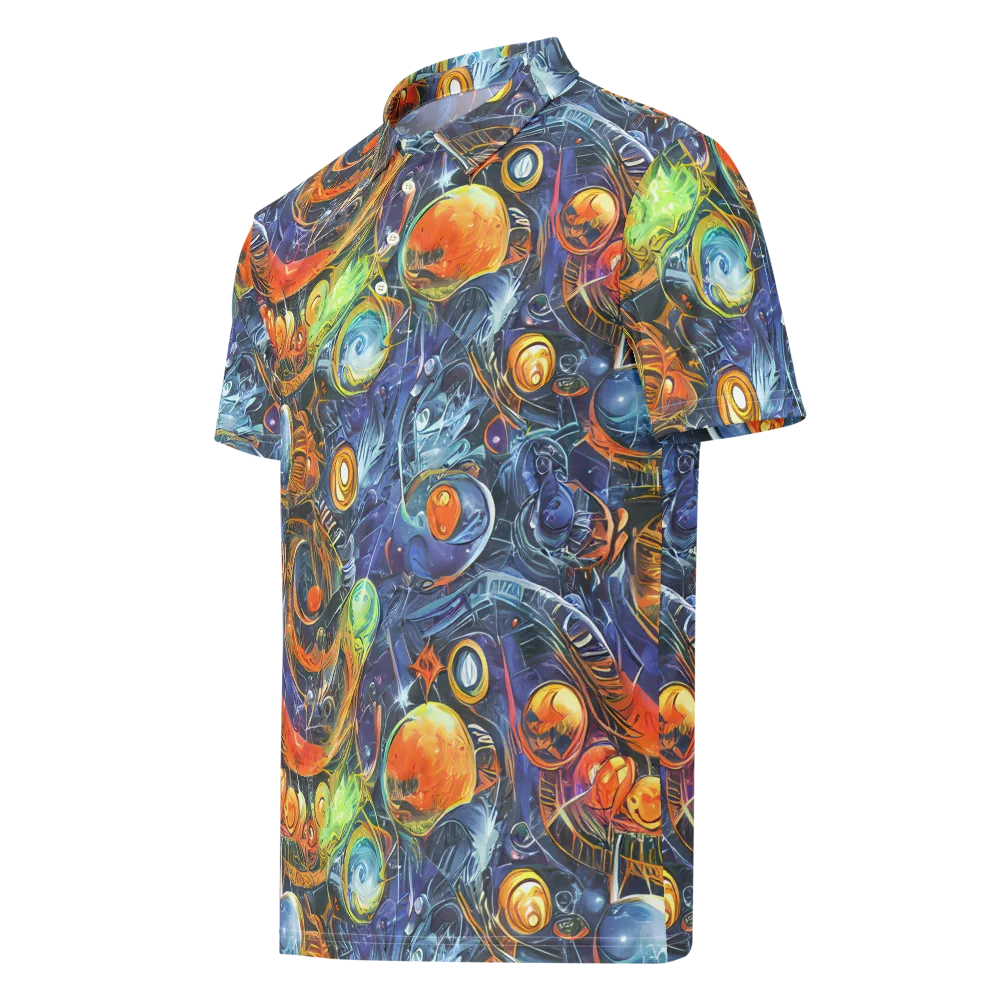 Bluefire Abyss on Men's Slim Fit Polo Shirt — Left Front