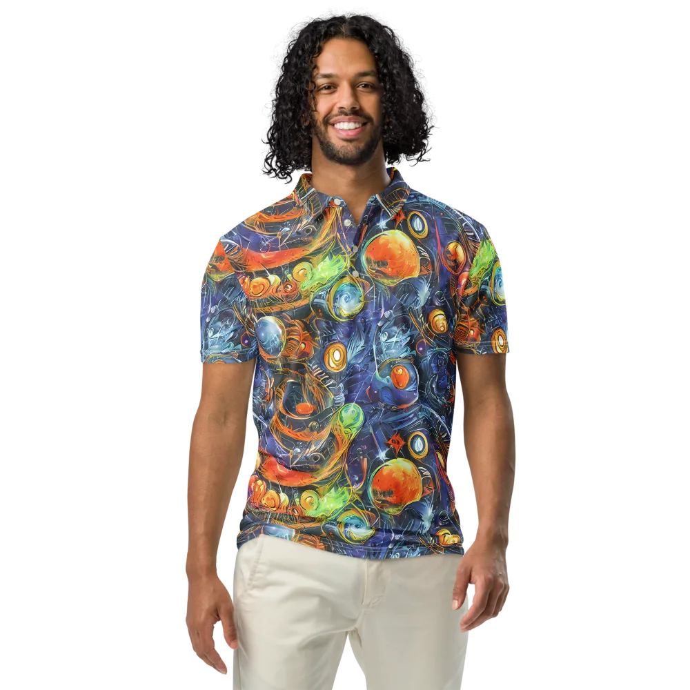 Bluefire Abyss on Men's Slim Fit Polo Shirt — Front