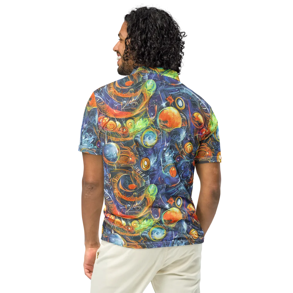Bluefire Abyss on Men's Slim Fit Polo Shirt — Back