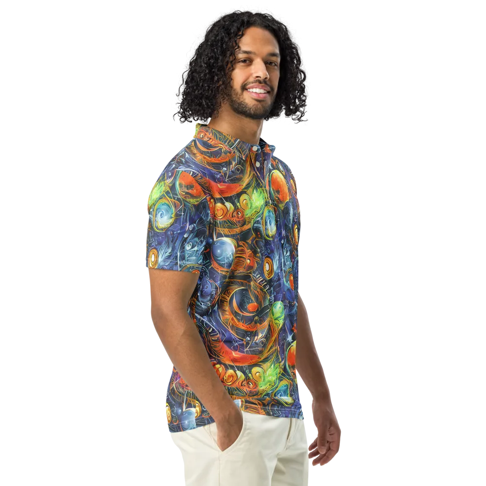Bluefire Abyss on Men's Slim Fit Polo Shirt — Right Front