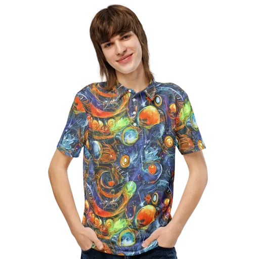 Bluefire Abyss on a Men's Slim Fit Polo Shirt