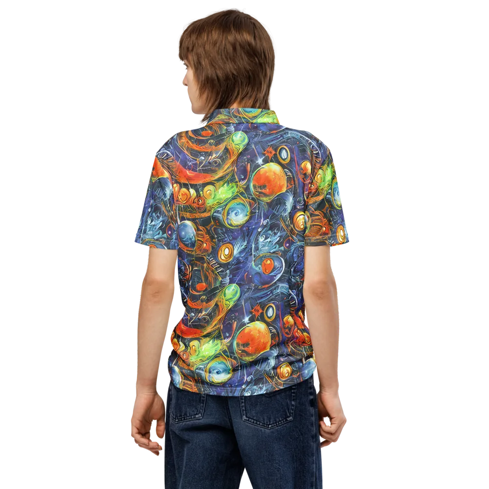 Bluefire Abyss on Men's Slim Fit Polo Shirt — Back