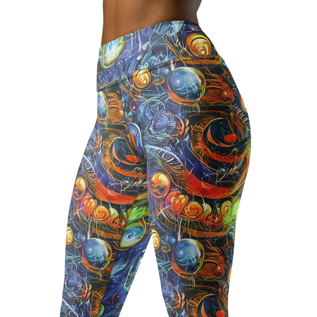 Bluefire Abyss on Yoga Leggings — Left Front