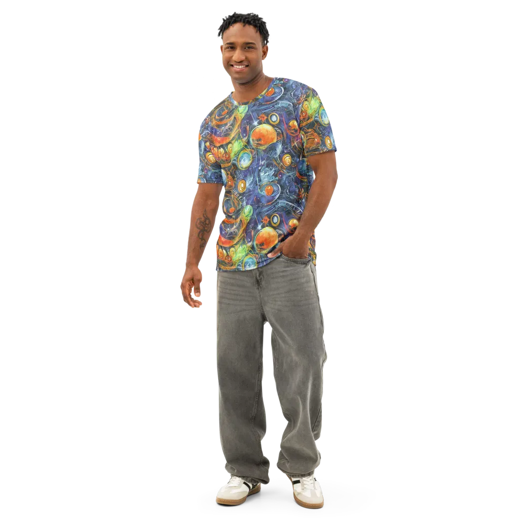 Bluefire Abyss on Men's Cotton Crew Neck T-Shirt — Front