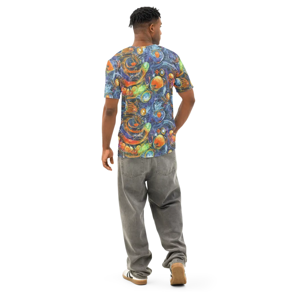 Bluefire Abyss on Men's Cotton Crew Neck T-Shirt — Back
