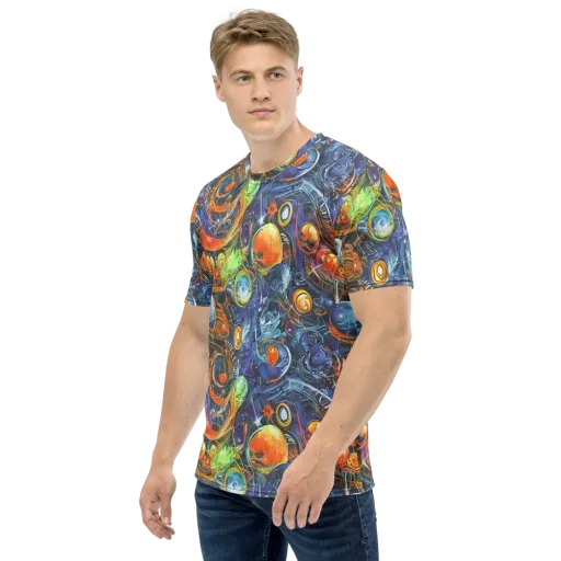Bluefire Abyss on a Men's Crew Neck T-Shirt