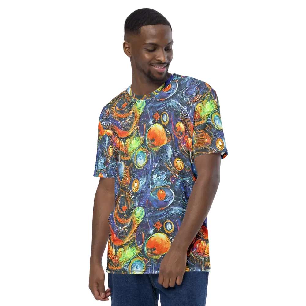 Bluefire Abyss on Men's Crew Neck T-Shirt — Left