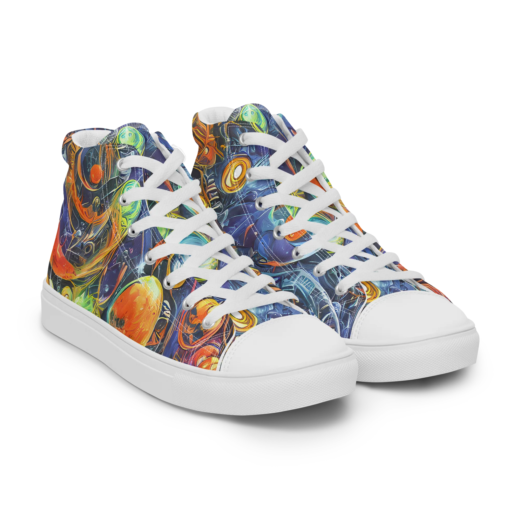 Bluefire Abyss on Men's High Top Canvas Shoes — Right Front