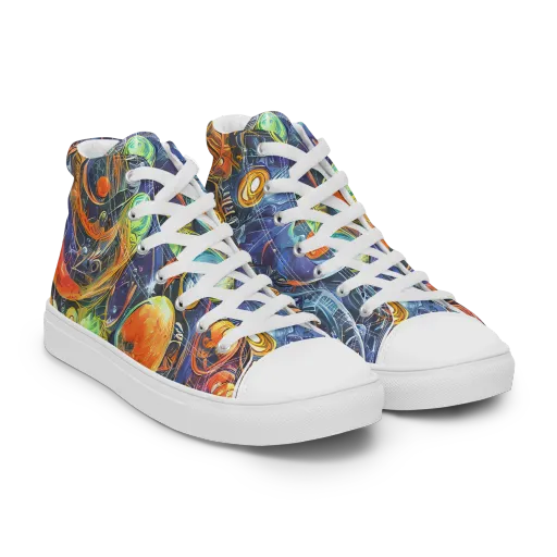 Bluefire Abyss on a Men's High Top Canvas Shoes