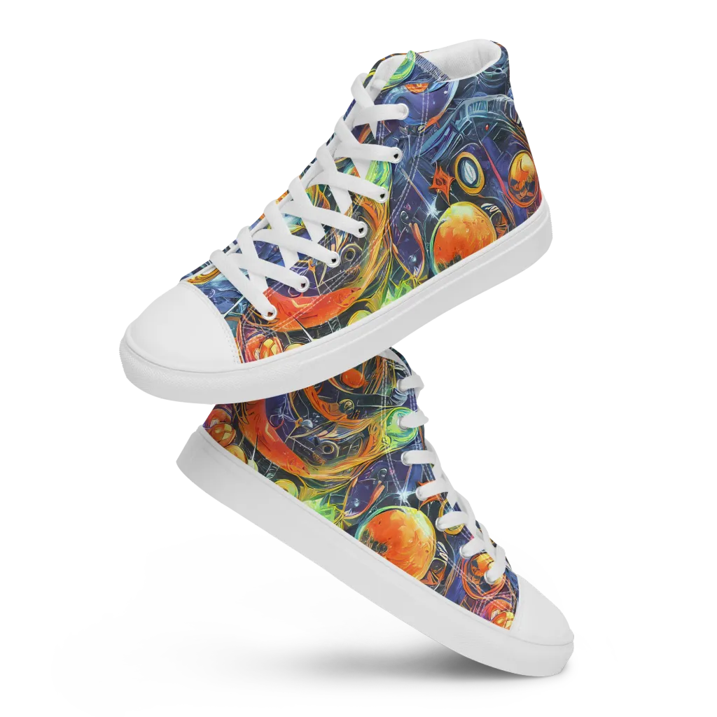 Bluefire Abyss on Men's High Top Canvas Shoes — Front