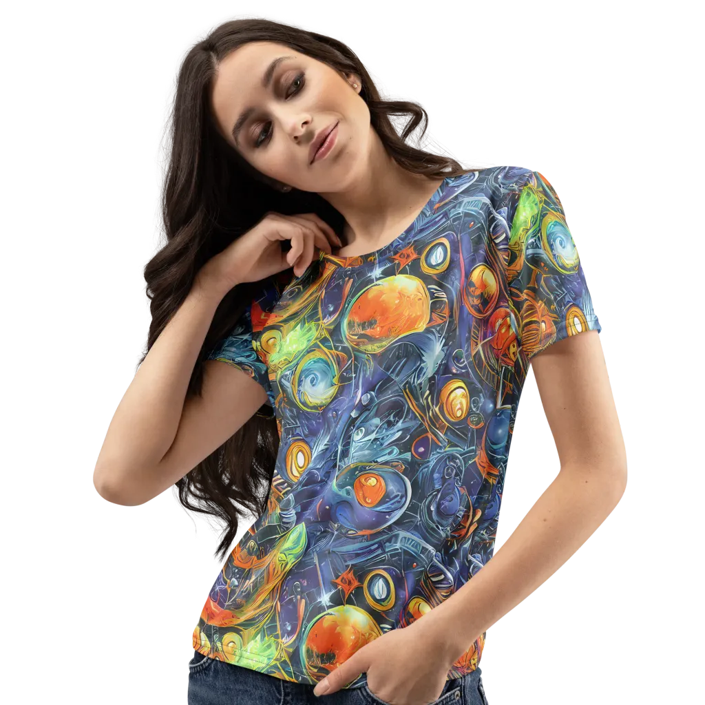 Bluefire Abyss on Women's Crew Neck T-Shirt — Left Front