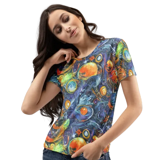 Bluefire Abyss on a Women's Crew Neck T-Shirt