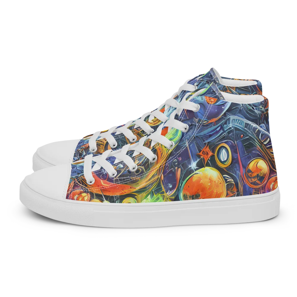 Bluefire Abyss on Women's High Top Canvas Shoes — Left