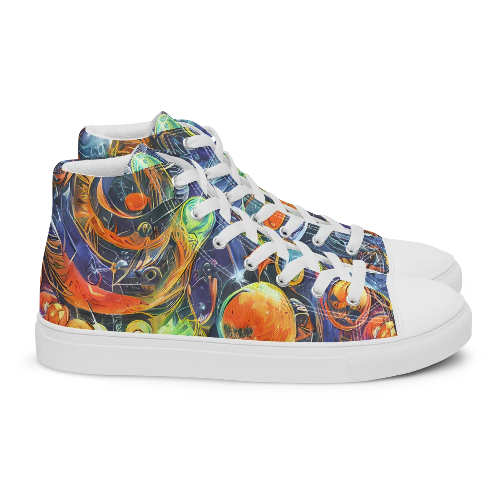 Bluefire Abyss on Women's High Top Canvas Shoes — Right
