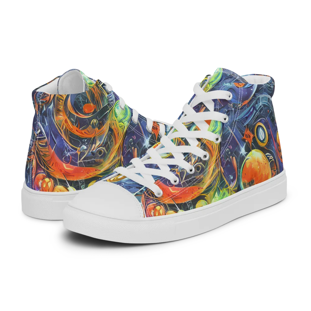 Bluefire Abyss on Women's High Top Canvas Shoes — Left