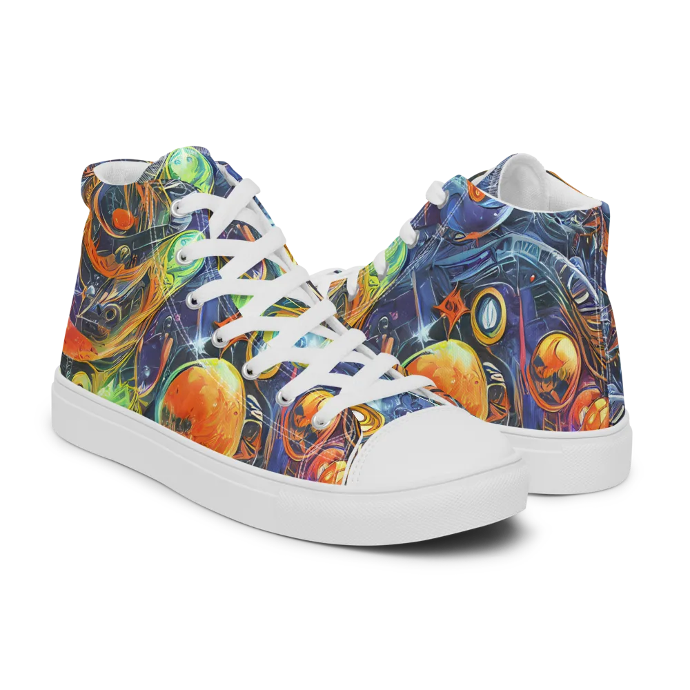 Bluefire Abyss on Women's High Top Canvas Shoes — Right