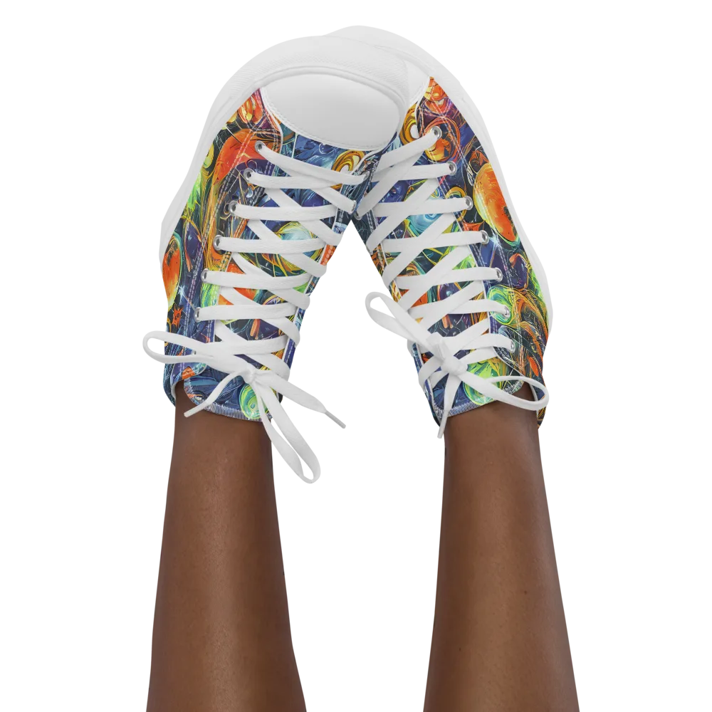 Bluefire Abyss on Women's High Top Canvas Shoes — Front
