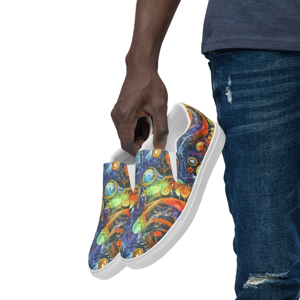 Bluefire Abyss on Men's Slip-On Canvas Shoes — Left Front