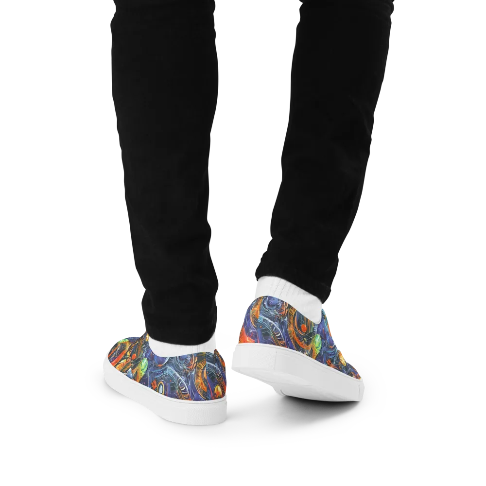Bluefire Abyss on Men's Lace-Up Canvas Shoes — Back