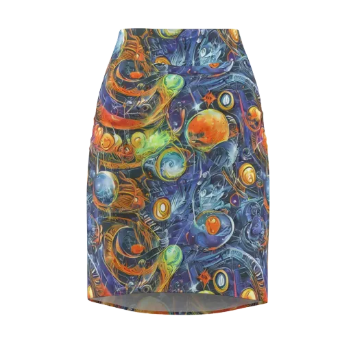 Bluefire Abyss on a Pencil Skirt