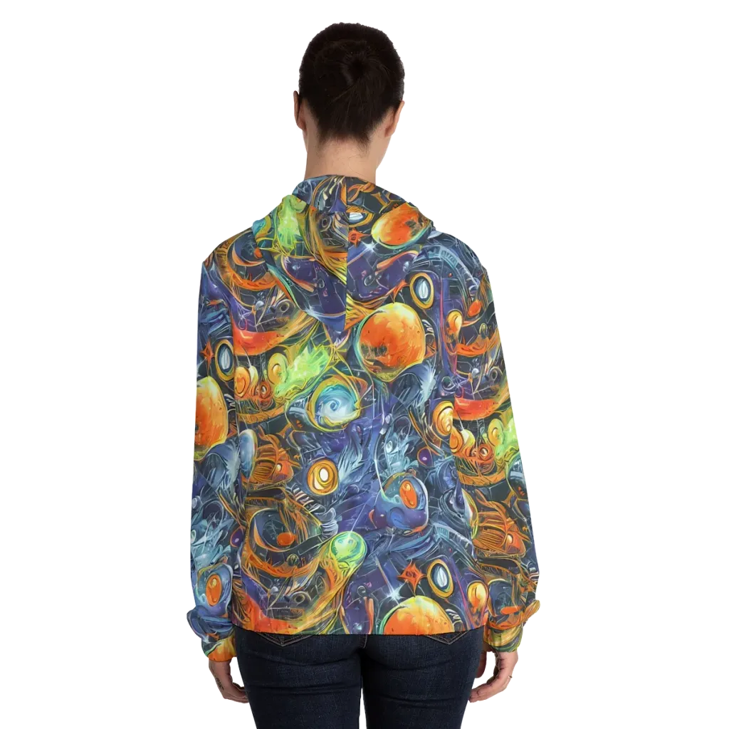 Bluefire Abyss on Women's Full-Zip Hoodie — Back On Person