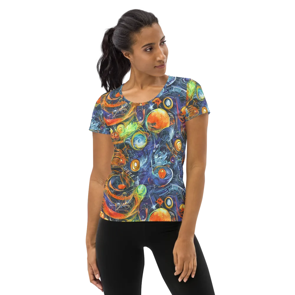 Bluefire Abyss on Women's Athletic T-Shirt — Front