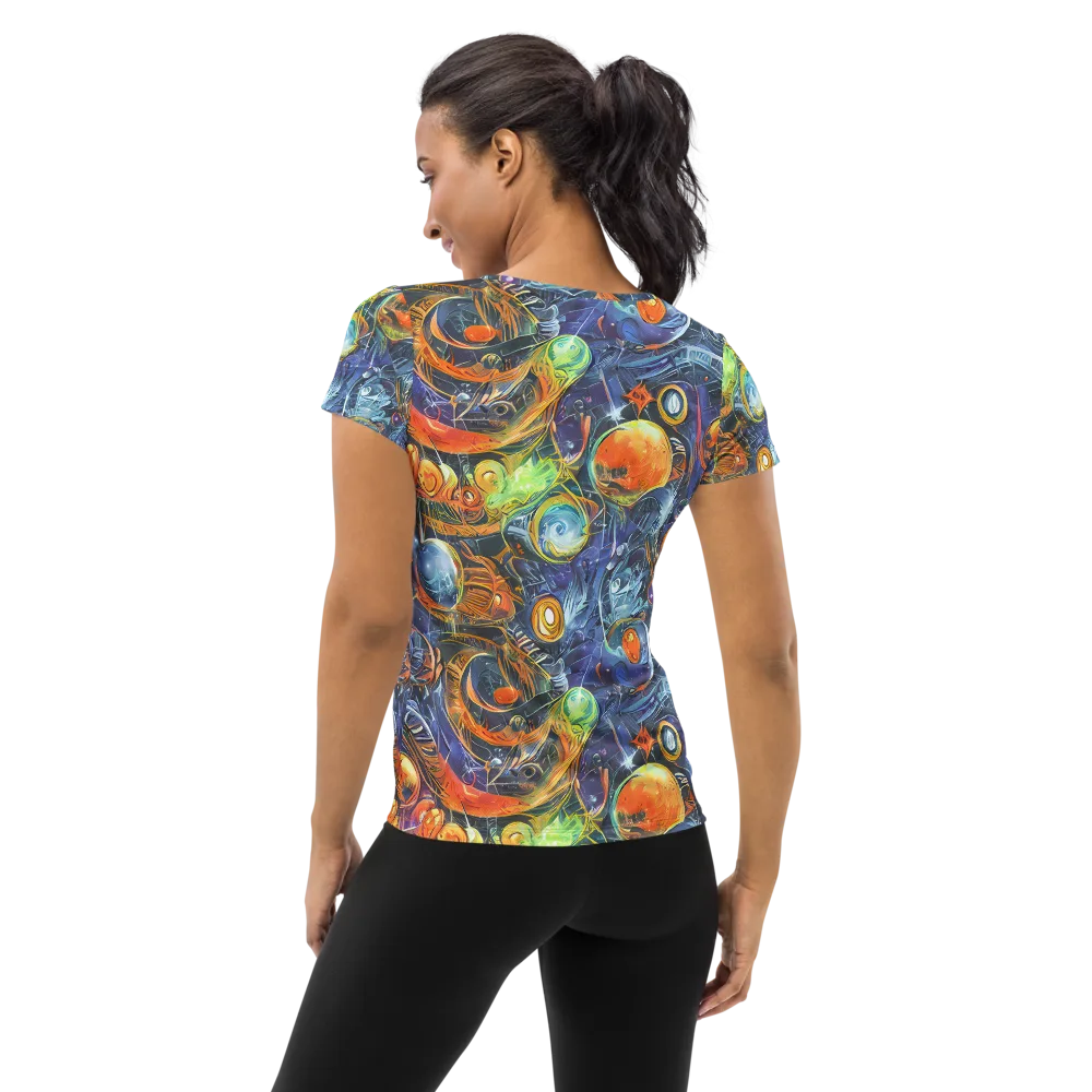 Bluefire Abyss on Women's Athletic T-Shirt — Back