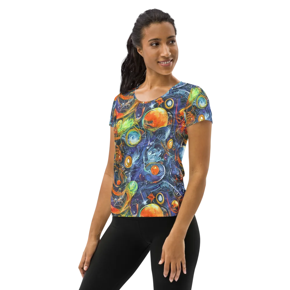 Bluefire Abyss on Women's Athletic T-Shirt — Left