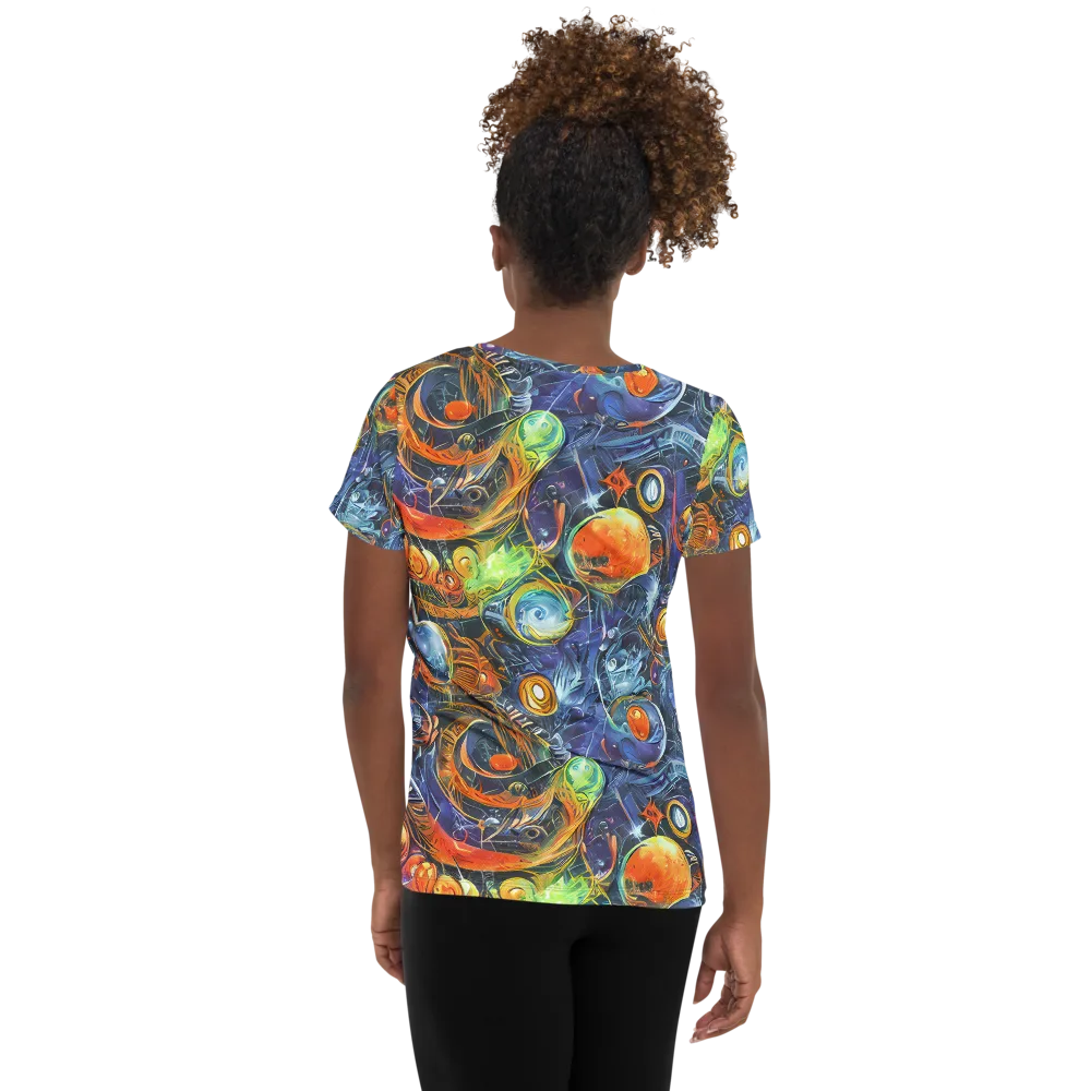 Bluefire Abyss on Women's Athletic T-Shirt — Back