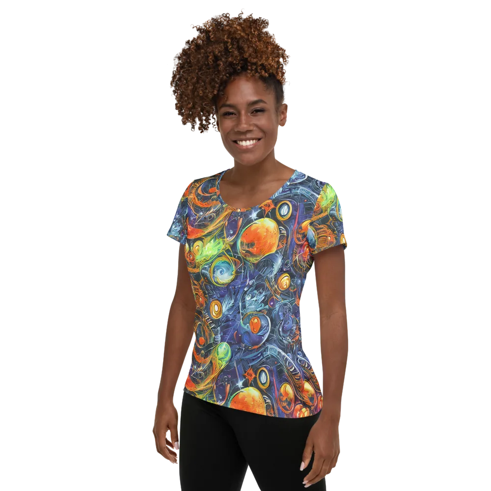 Bluefire Abyss on Women's Athletic T-Shirt — Left