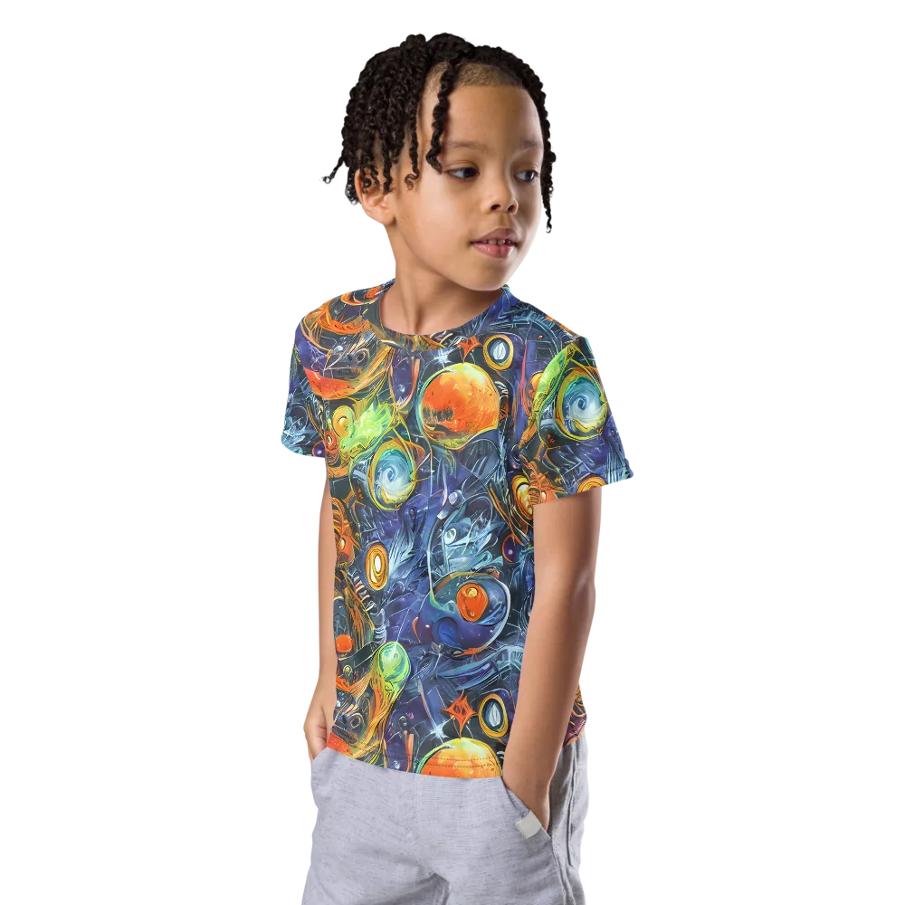Bluefire Abyss on Kids Crew Neck T-Shirt — Left Front