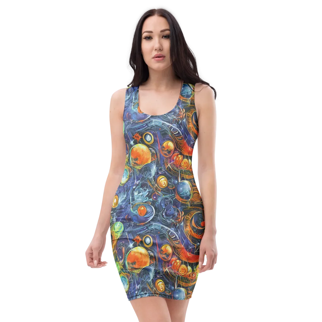 Bluefire Abyss on Bodycon Dress — Front