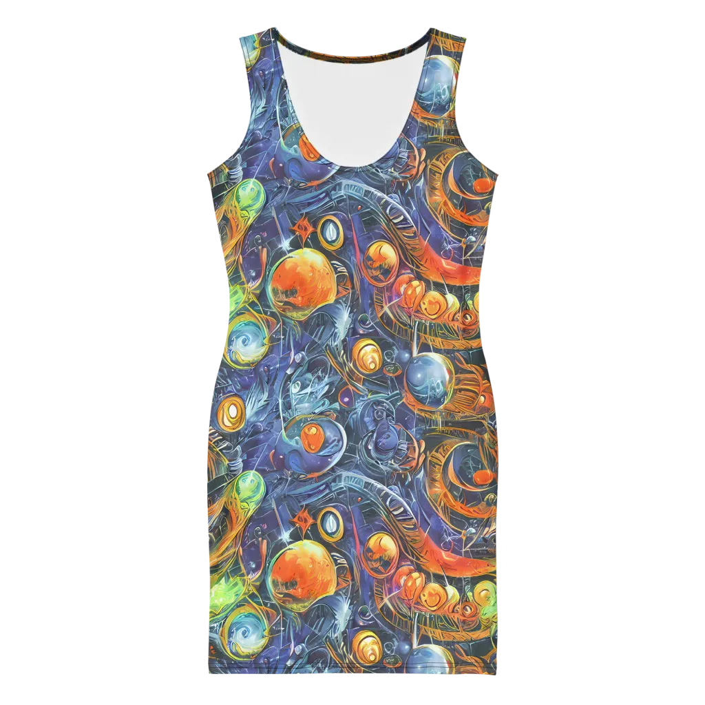 Bluefire Abyss on Bodycon Dress — Front