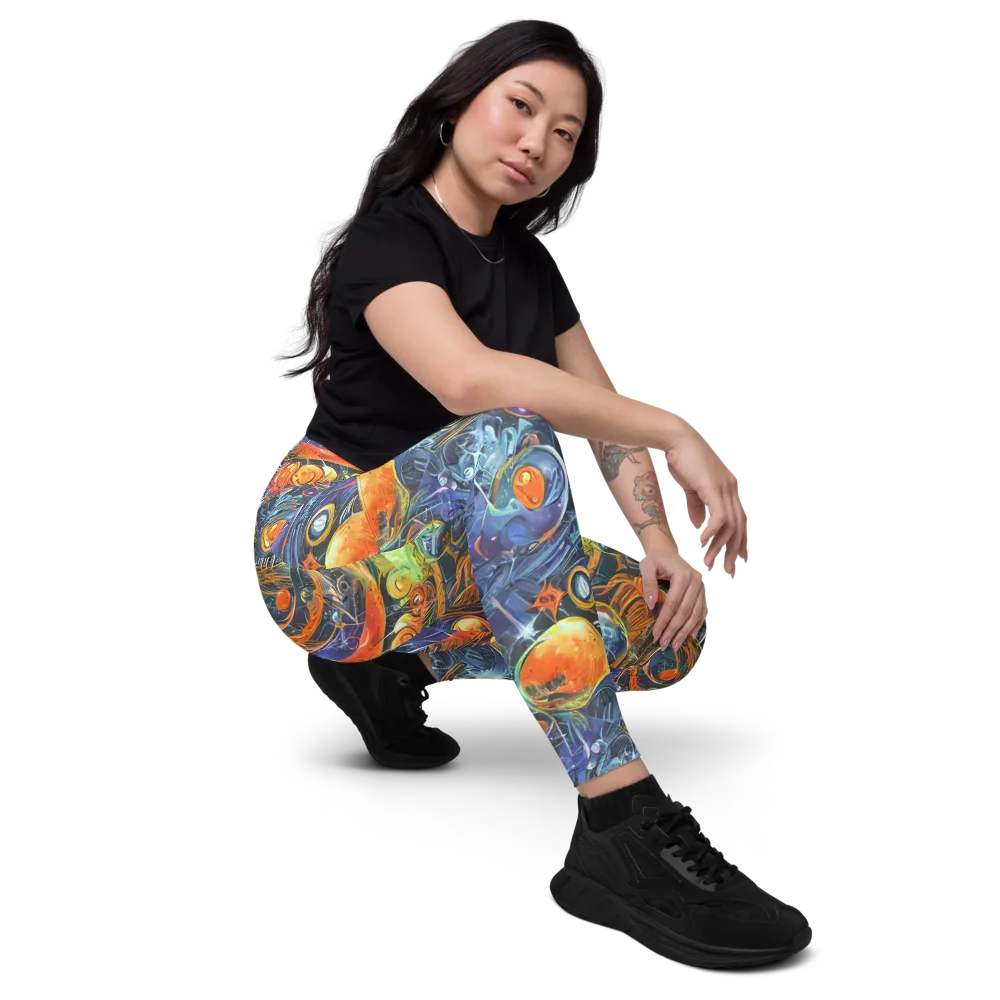 Bluefire Abyss on Leggings with Pockets — Right Front